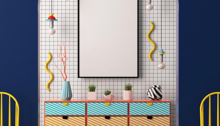 موکاپ پوستر در فضای داخلی خانه   Mock Up Poster