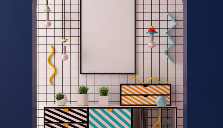 موکاپ پوستر در فضای داخلی خانه   Mock Up Poster