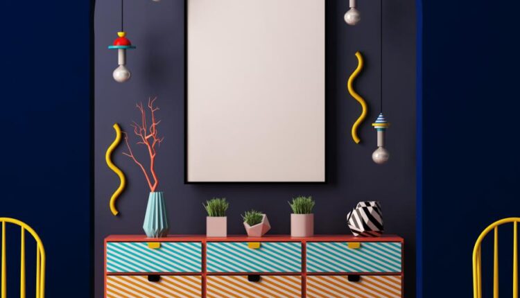 موکاپ پوستر در فضای داخلی خانه   Mock Up Poster