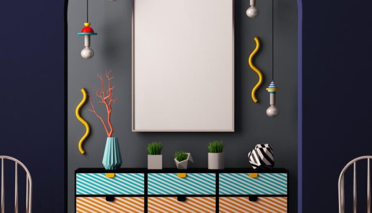 موکاپ پوستر در فضای داخلی خانه   Mock Up Poster