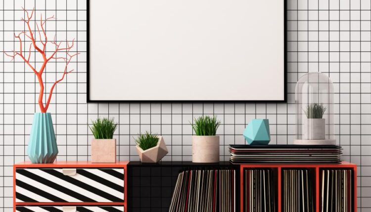 موکاپ پوستر در فضای داخلی خانه   Mock Up Poster