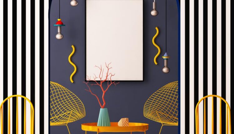 موکاپ پوستر در فضای داخلی خانه   Mock Up Poster