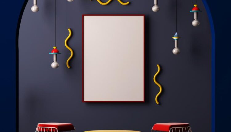 موکاپ پوستر در فضای داخلی خانه   Mock Up Poster