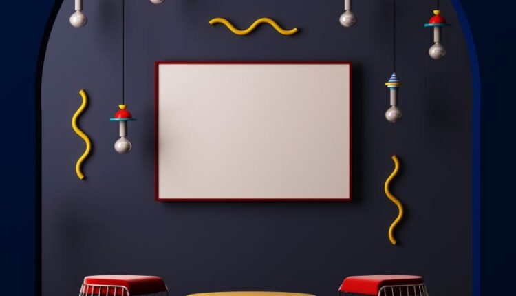 موکاپ پوستر در فضای داخلی خانه   Mock Up Poster