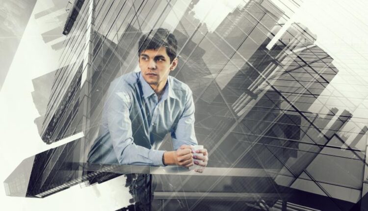 عکس استوک فضای فکری یک تاجر   Businessman in office