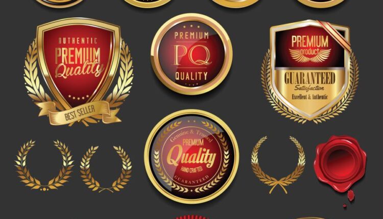 مجموعه لیبل های طلایی بسیار زیبا   golden badges and labels