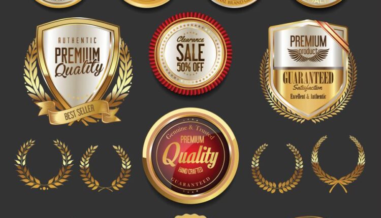 مجموعه لیبل های طلایی بسیار زیبا   golden badges and labels
