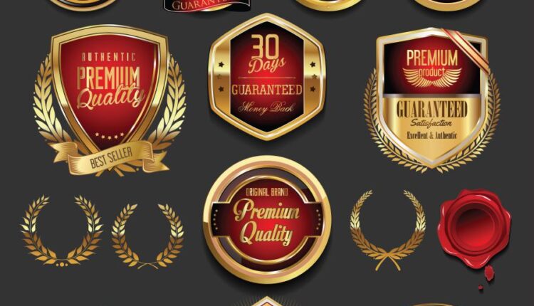 مجموعه لیبل های طلایی بسیار زیبا   golden badges and labels