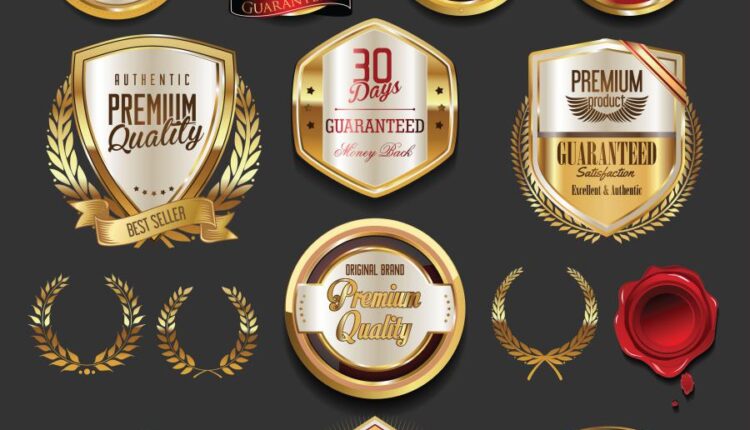 مجموعه لیبل های طلایی بسیار زیبا   golden badges and labels