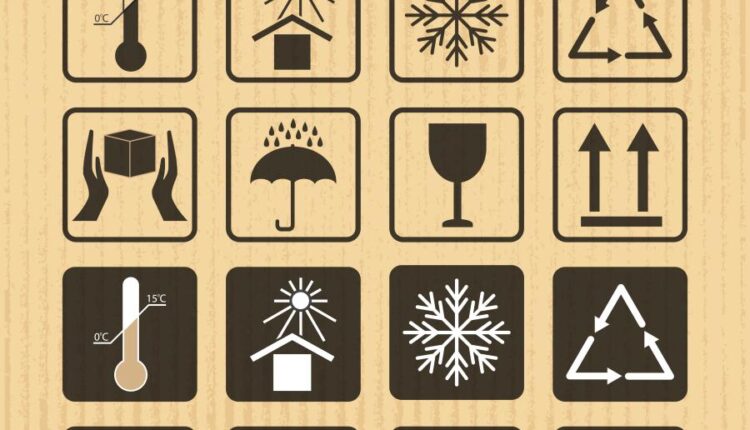 آیکون ها و لوگو های رسمی روی بسته بندی   Packing Symbol Box