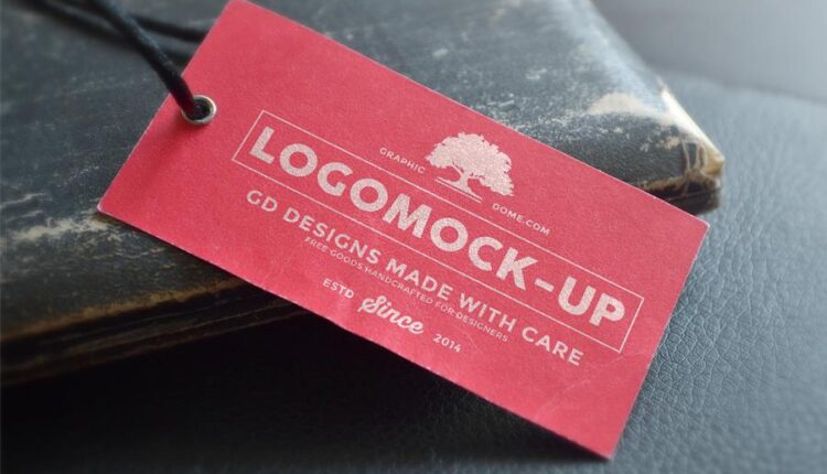موکاپ لوگو روی لیبل کاغذی   Logo Label PSD Mock Up