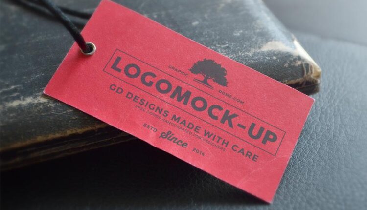 موکاپ لوگو روی لیبل کاغذی   Logo Label PSD Mock Up