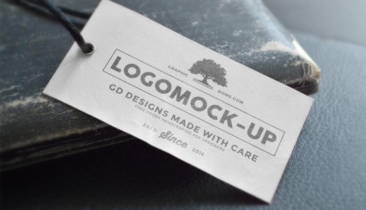 موکاپ لوگو روی لیبل کاغذی   Logo Label PSD Mock Up