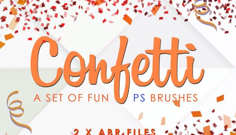 براش فتوشاپ طرح بمب شادی کاغذی   Confetti Photoshop Brush