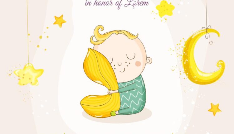 وکتور های فانتزی کودکانه   Baby Girl Sleeping With