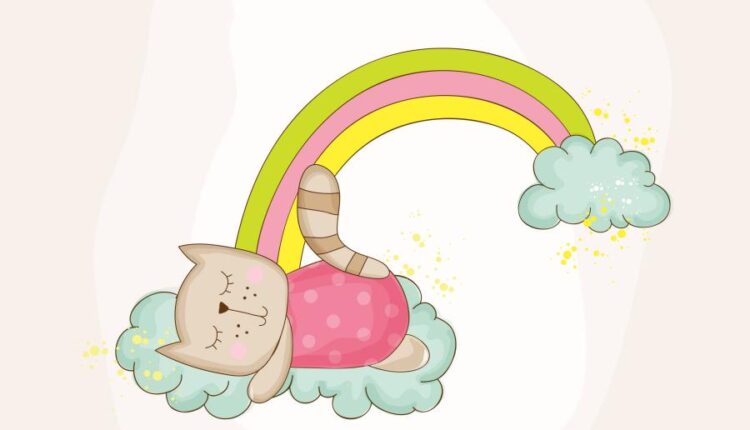 وکتور های فانتزی کودکانه   Baby Girl Sleeping With