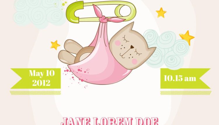 وکتور های فانتزی کودکانه   Baby Girl Sleeping With