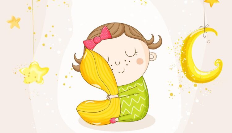 وکتور های فانتزی کودکانه   Baby Girl Sleeping With