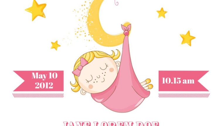 وکتور های فانتزی کودکانه   Baby Girl Sleeping With