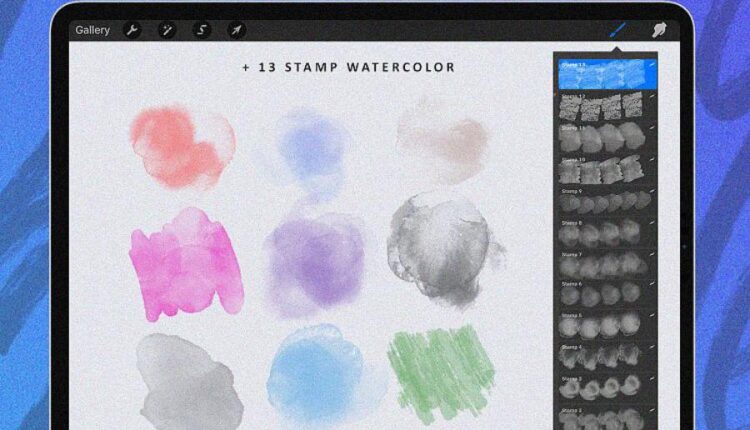 براش زیبای قلم مویی برای نرم افزار   Procreate Textures Brush