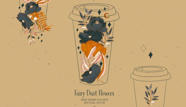 تصاویر png گل های فانتزی   Fairy Dust Flower Cliparts