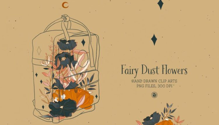 تصاویر png گل های فانتزی   Fairy Dust Flower Cliparts