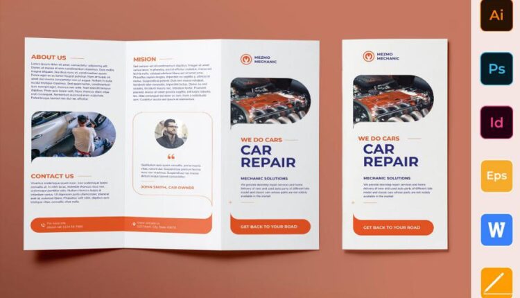 مجموعه تبلیغاتی بروشور ، کارت ویزیت مکانیکی   Car Repair