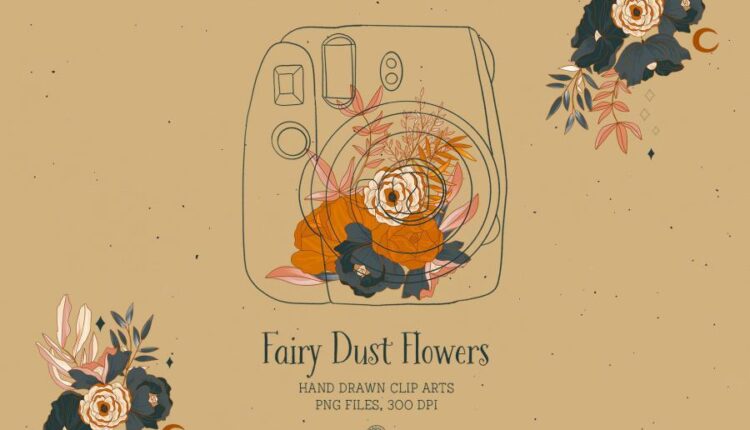 تصاویر png گل های فانتزی   Fairy Dust Flower Cliparts