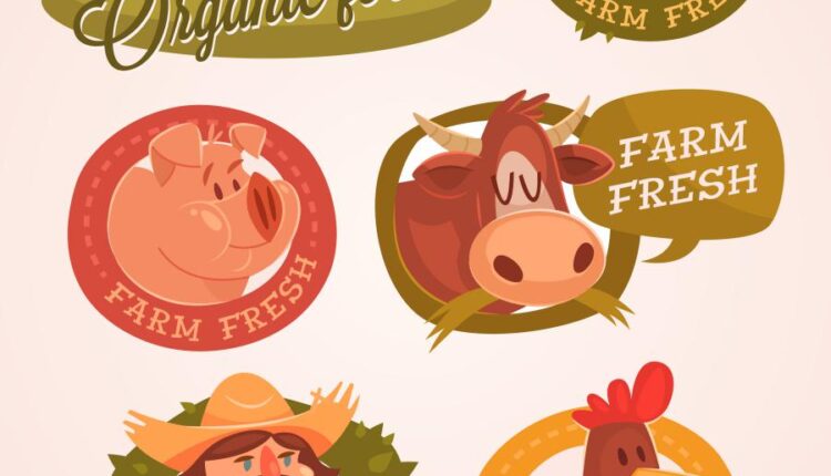 مجموعه تصویرسازی های مزرعه   Farm natural products