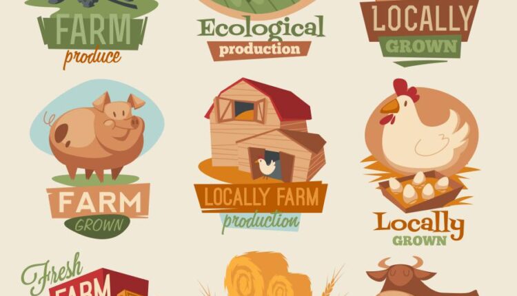 مجموعه تصویرسازی های مزرعه   Farm natural products