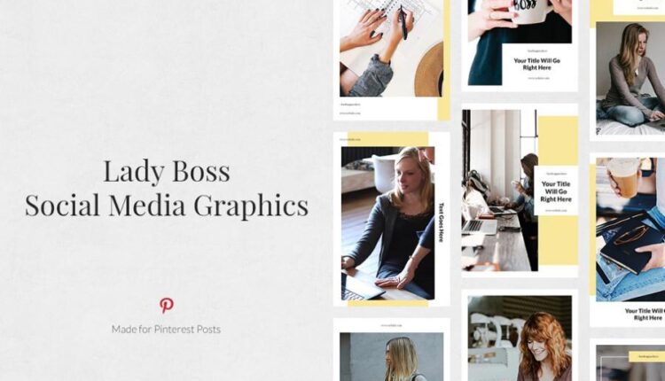 قالب آماده پست برای شبکه های اجتماعی   Lady Boss Pack