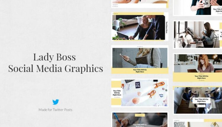 قالب آماده پست برای شبکه های اجتماعی   Lady Boss Pack