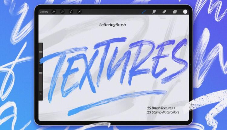 براش زیبای قلم مویی برای نرم افزار   Procreate Textures Brush