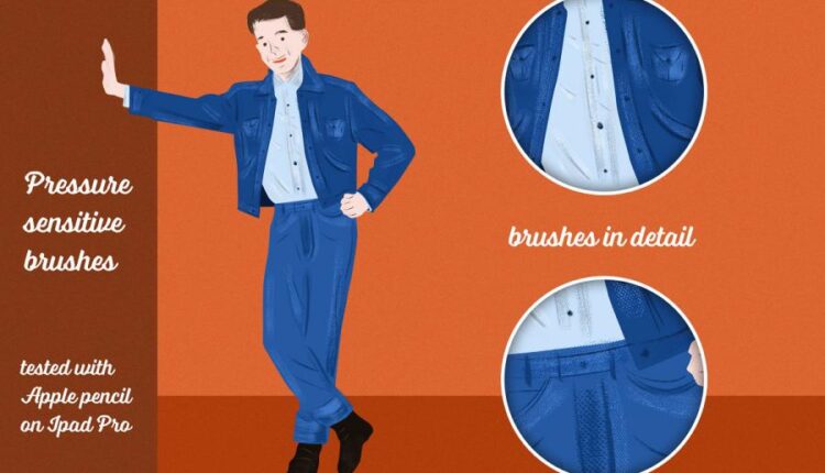 29 براش انواع هاشور برای ایلوستریتور   Preppy Art Brushes for Illustrator