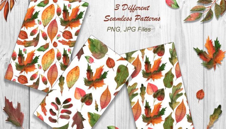 تصاویر PNG برگ های پاییزی آبرنگی   Watercolor Autumn Leave