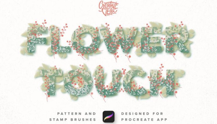 براش فانتزی گل   Flower Touch Procreate Brushes