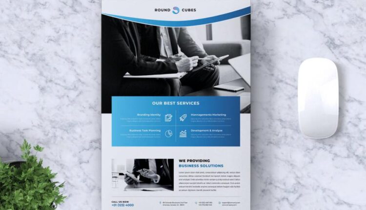 فایل لایه باز تراکت شرکت بازرگانی   Multipurpose Business Flyer