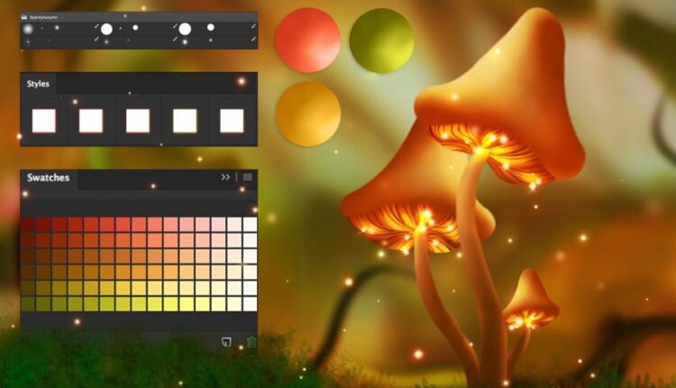 90 استایل رنگی پاییز   Cartoon Autumn Swatches