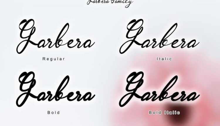 فونت انگلیسی دست نویس گابرا   Garbera Flower Font