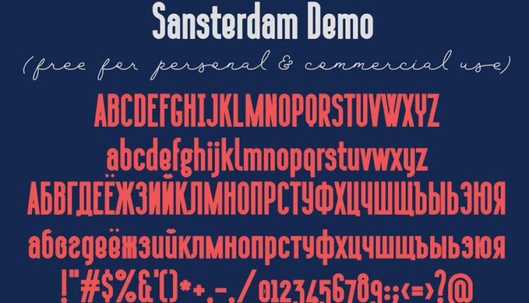 فونت انگلیسی مدرن سانتردام   Sansterdam Font