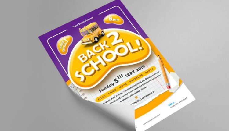 فایل لایه باز تراکت بازگشایی مدارس   Back To School Flyer
