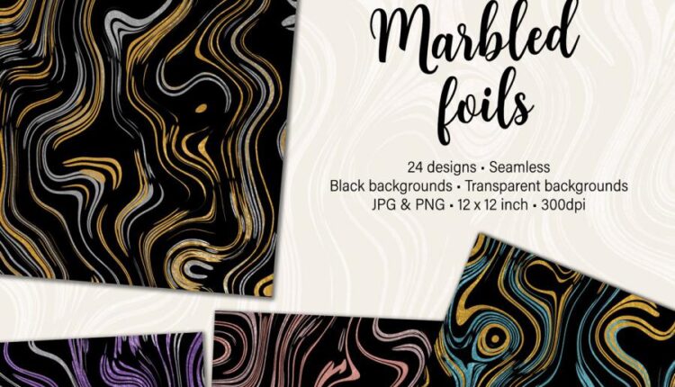 طرح انتزاعی سنگ مرمر   Marbled Foils