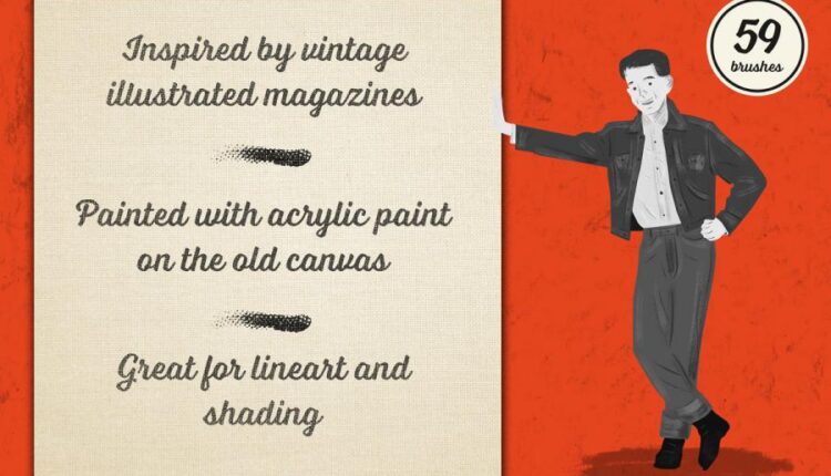 29 براش انواع هاشور برای ایلوستریتور   Preppy Art Brushes for Illustrator