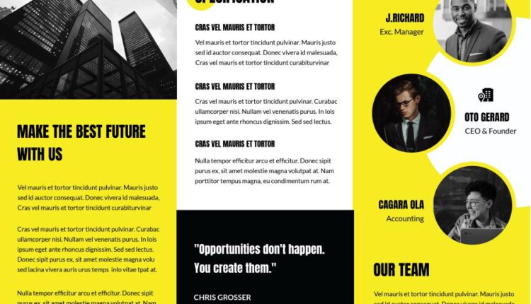 فایل لایه باز بروشور کاربردی تجاری   Trifold Business Brochure