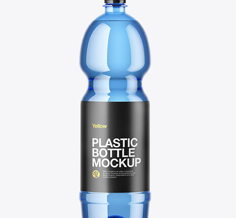 موکاپ بطری آب معدنی   PET Blue Bottle Mockup