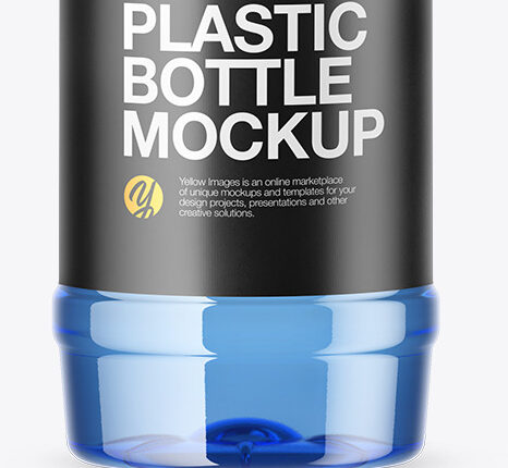 موکاپ بطری آب معدنی   PET Blue Bottle Mockup