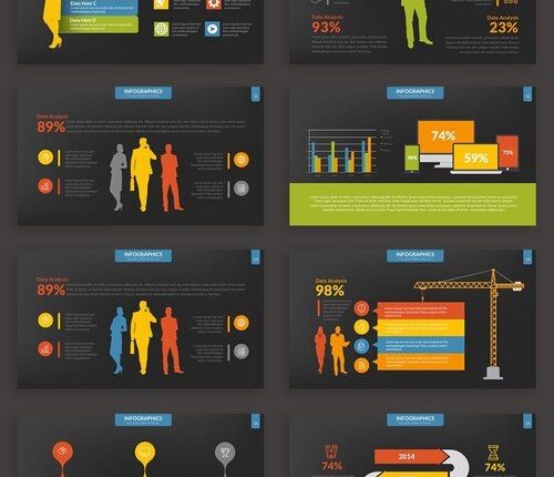 قالب های آماده پاورپوینت تیره   Dark Infographic Powerpoint