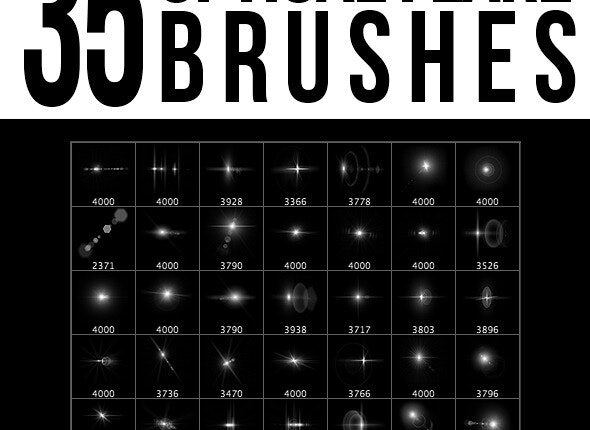 براش های شعله نورانی   Graphicriver Optical Flare Brushes