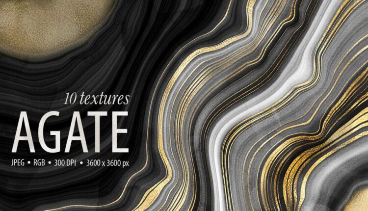 10 تکسچر طلایی و بافت سنگ زمین شناسی   Gold Veined Agate Stone Textures