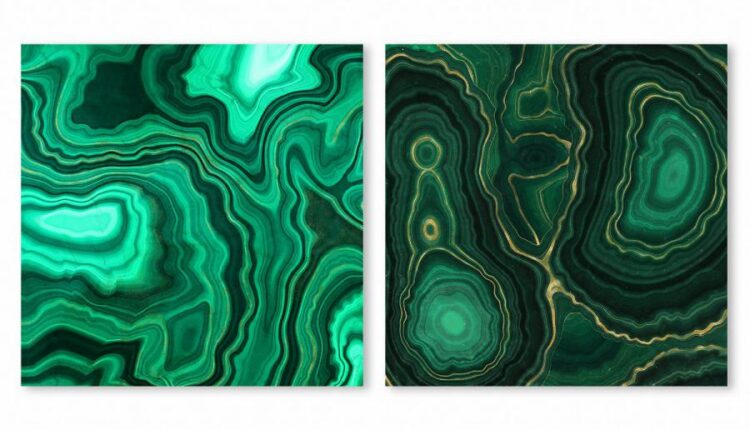 10 تکسچر طلایی و مرمر سبز   Malachite & Gold Textures